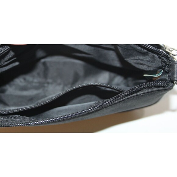 Disney Tinker Bell Tink Black Nylon Zippered Strapped Sequin Tote Bag Purse  8" - Picture 9 of 11